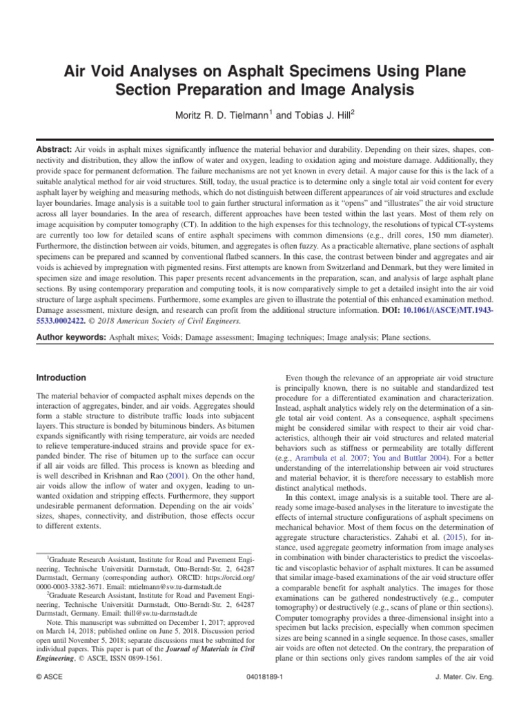 Air Void Analysis in Asphalt Specimens | PDF | Ct Scan | Road Surface
