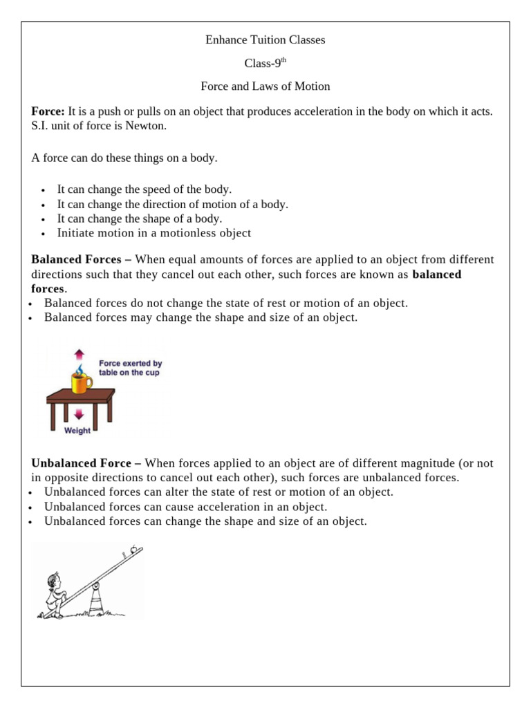 Understanding Force and Motion Concepts | PDF | Force | Inertia