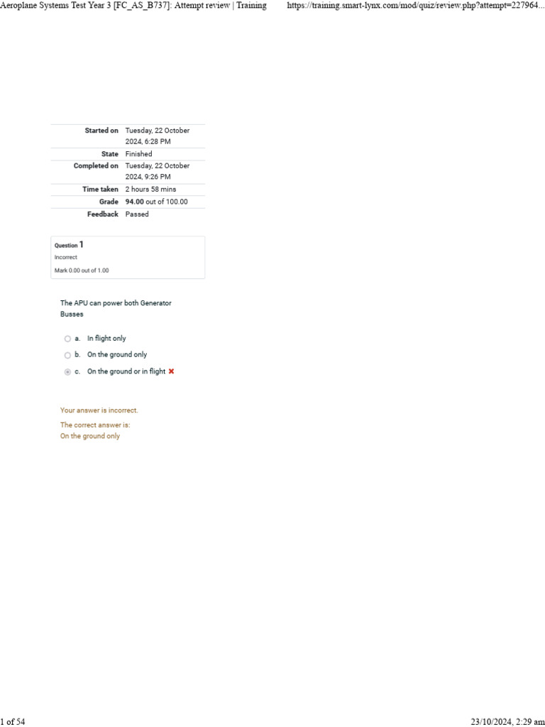 B737 Aeroplane Systems Test Review | PDF | Power Inverter | Electric ...