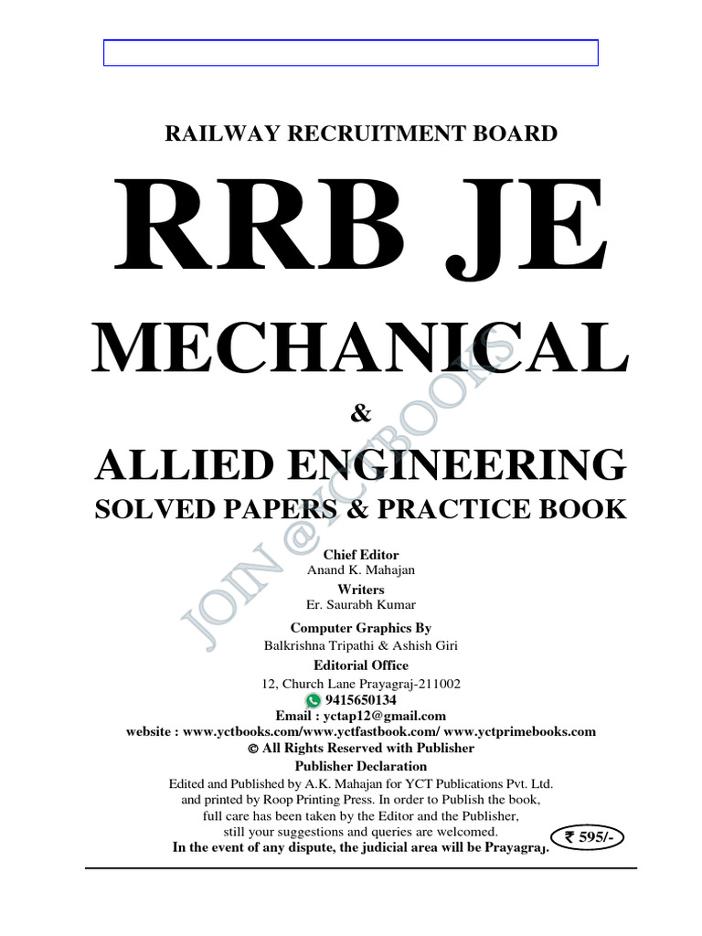RRB JE Mechanical Solved Papers Guide | PDF | Construction | Welding