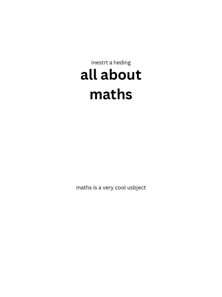 All About Maths | PDF