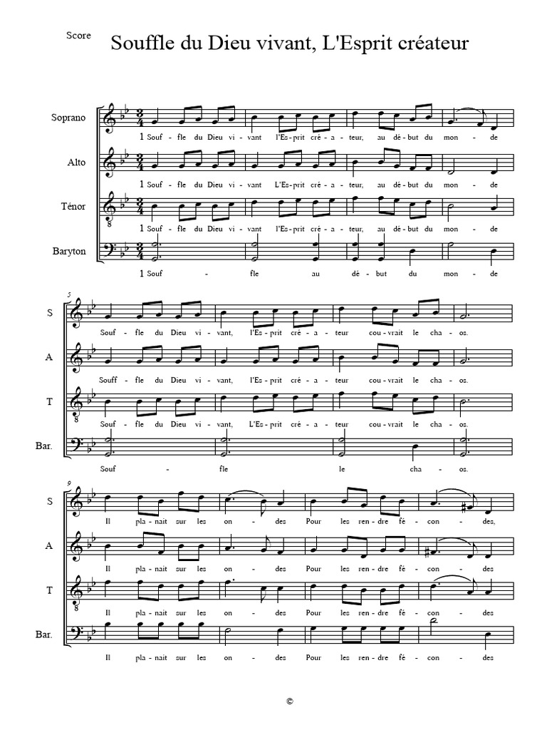 Souffle du Dieu vivant : L'Esprit créateur | PDF | Chant | Musique vocale