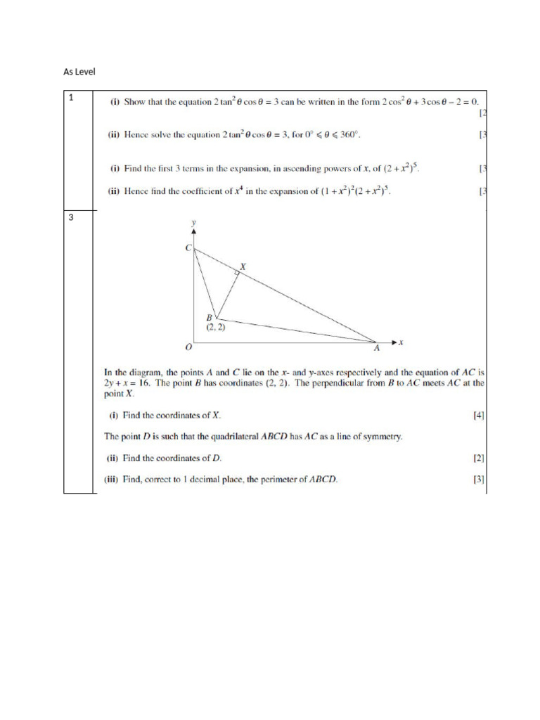 As Level Pre Exam Practise Paper | PDF