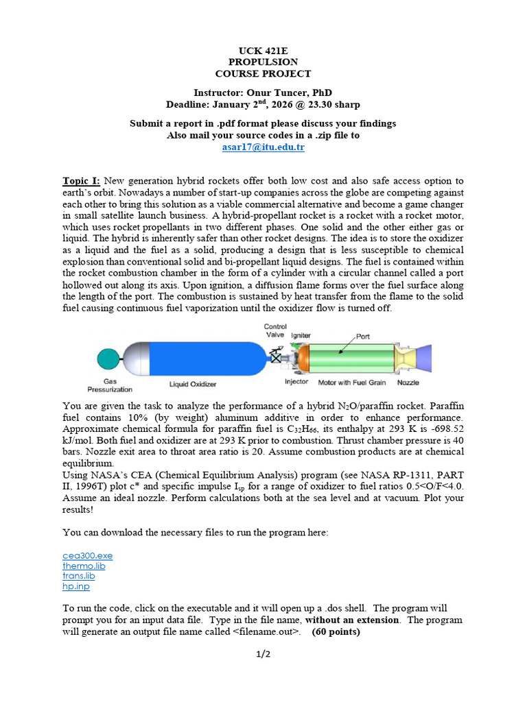 Hybrid Rocket & JT9D Engine Analysis | PDF | Rocket | Rocket Engine