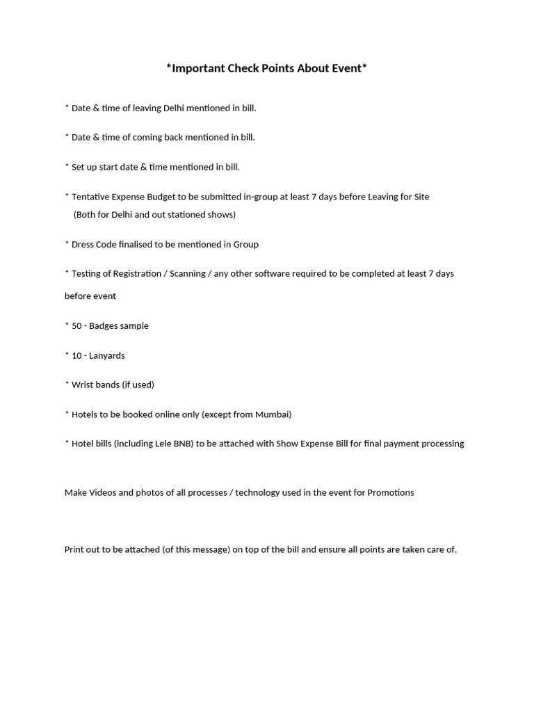 Event Planning Checklist and Guidelines | PDF