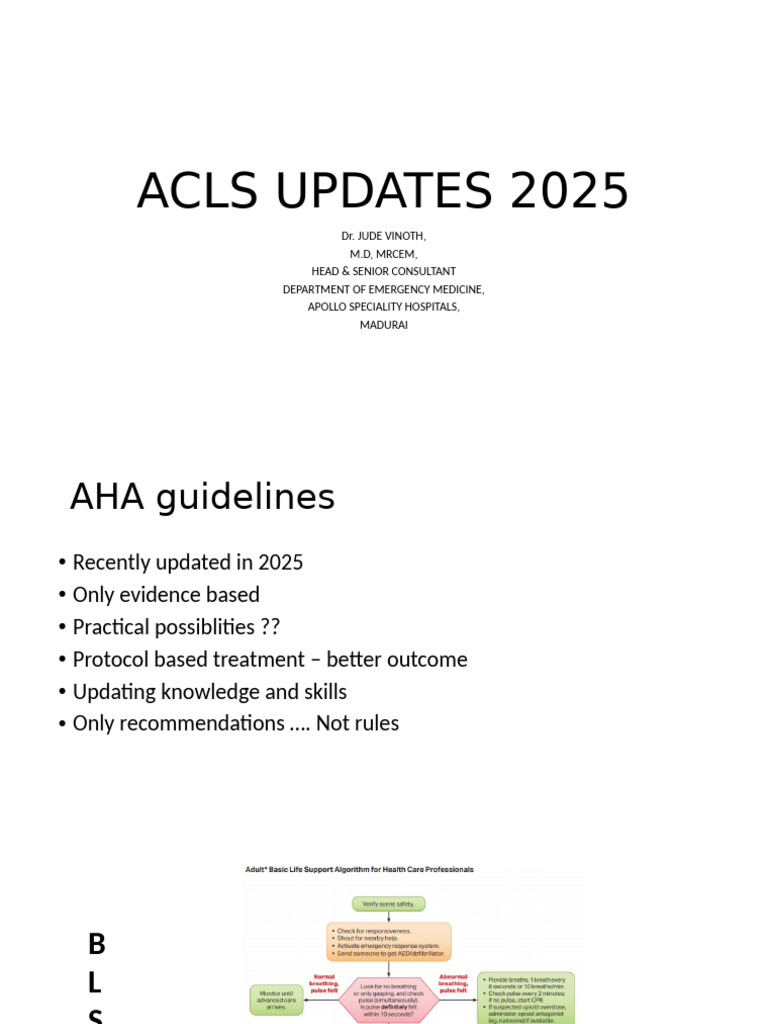 ACLS Updates 2025: Key Guidelines | PDF
