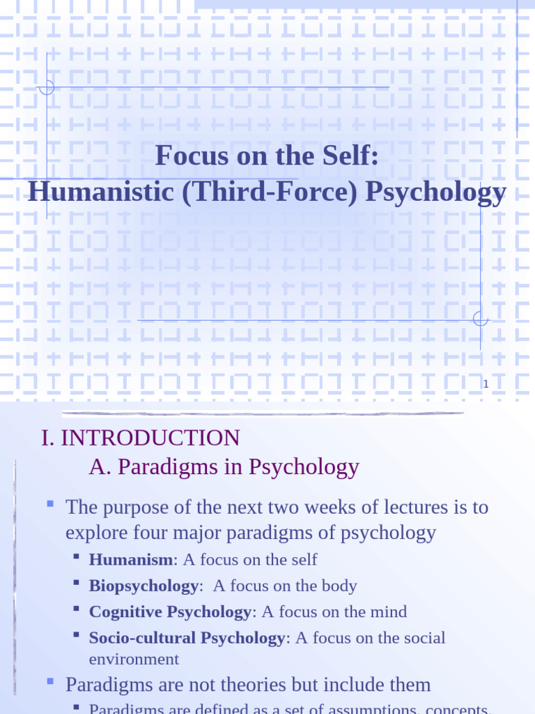 Humanistic Psychology Overview | PDF | Humanistic Psychology | Self ...