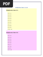 Multiplication Tables 1 to 30 | PDF