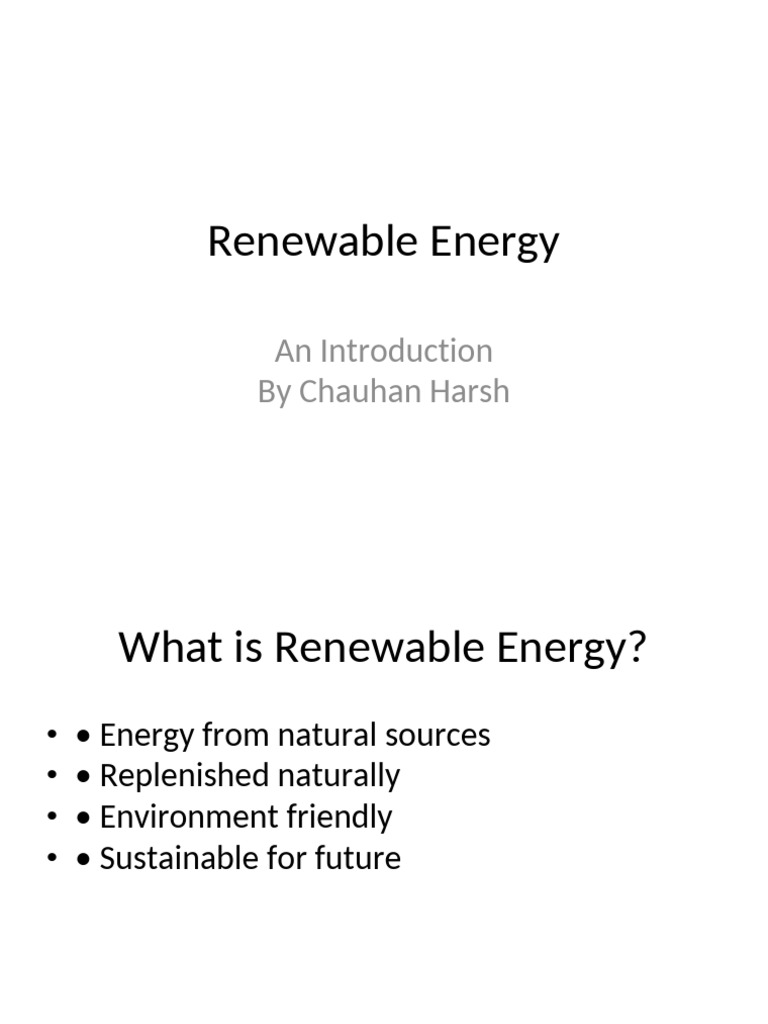 Renewable Energy 5 Slides | PDF