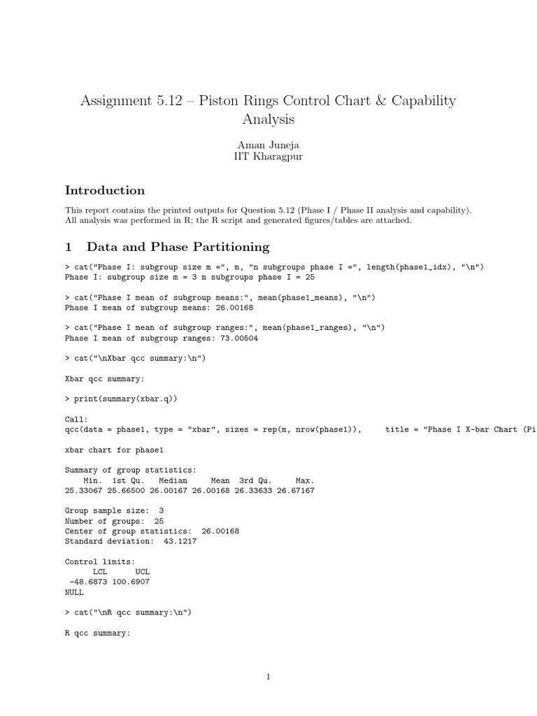 Quality Assignment Report 5 12 | PDF | Statistics | Statistical Analysis