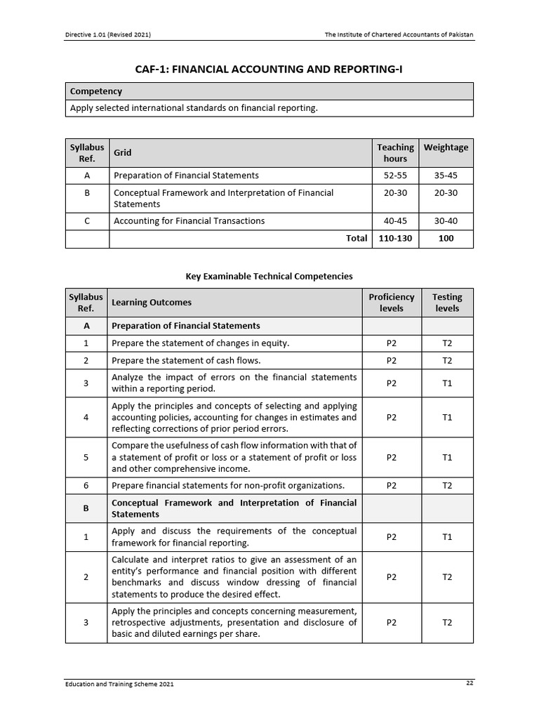 Financial Accounting and Reporting Syllabus | PDF | International ...
