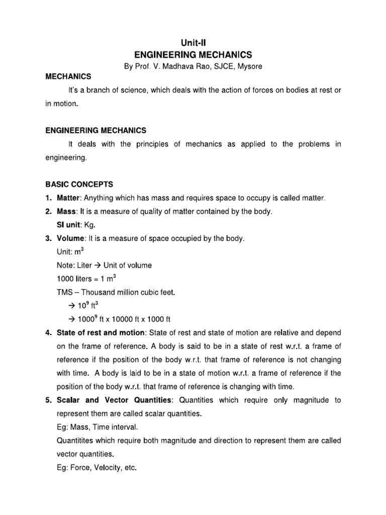 Unit - 2 Engineering Mechanics | PDF