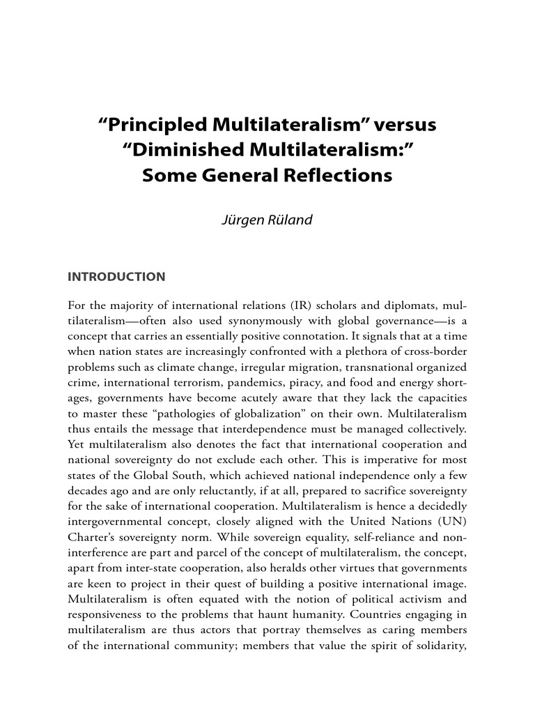 Rüland (2018) - Principled Multilateralism Vs Diminished ...