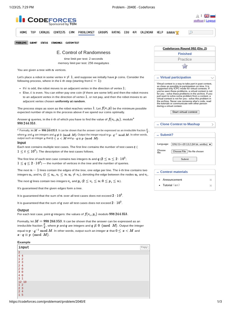 Problem - 2040E - Codeforces | PDF | Combinatorics | Mathematical Relations