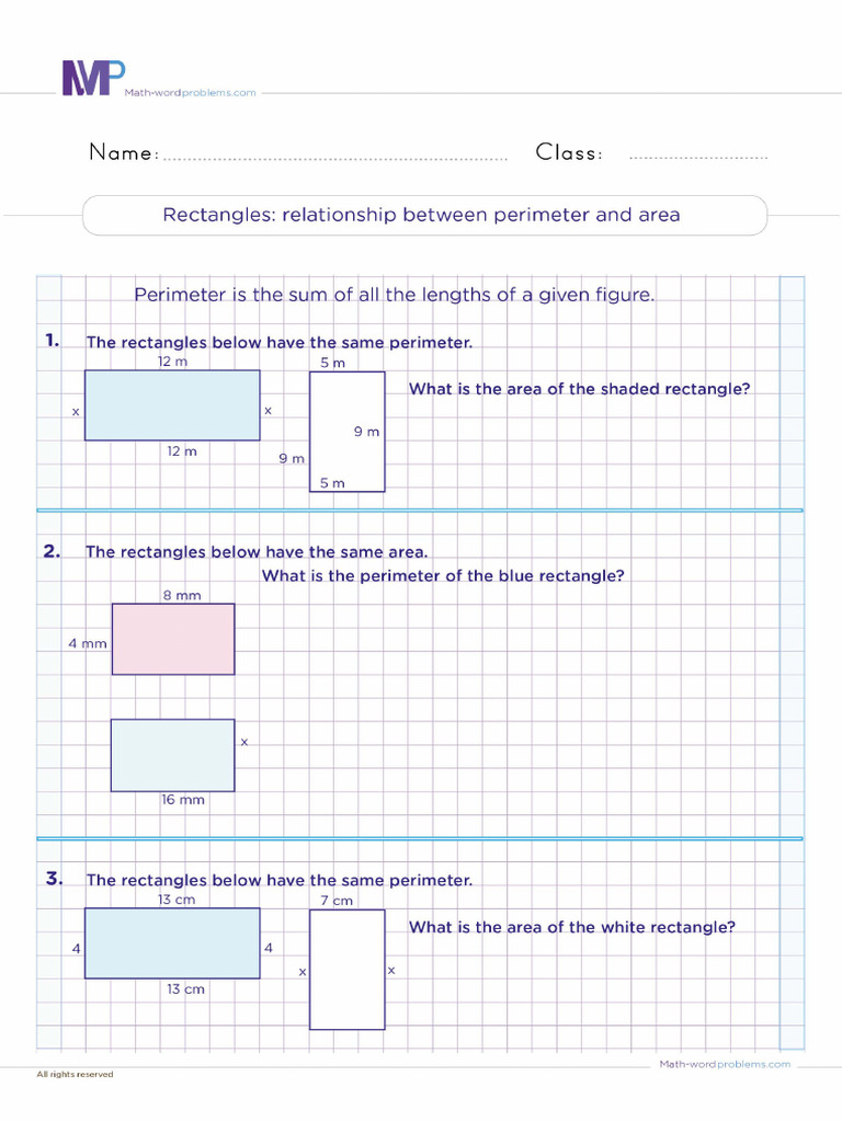 09.rectangles Relationship Between Perimeter and Area Iuiiu2 01 | PDF