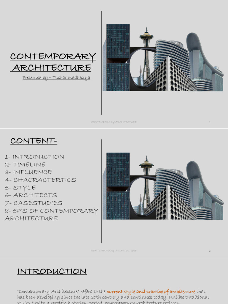 Overview of Contemporary Architecture | PDF | Architectural Design ...