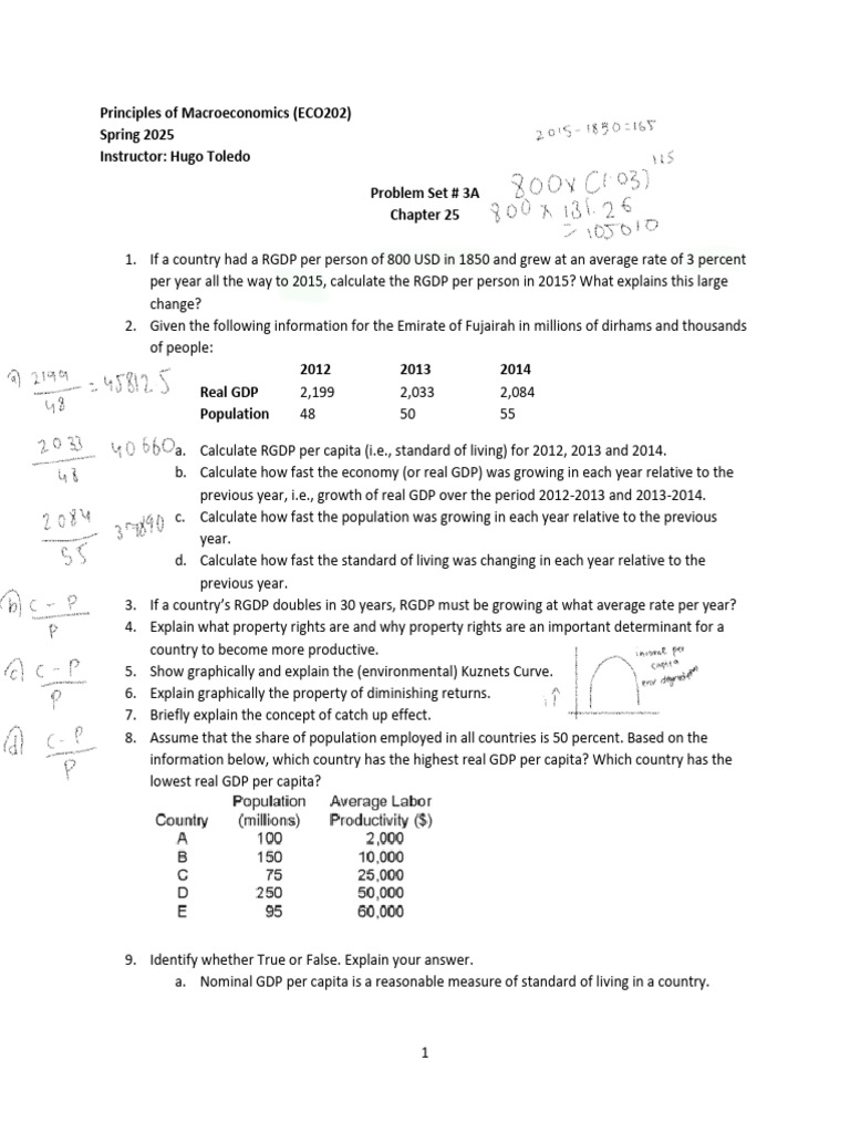 Problem Set # 3A - CHP 25 - S25 2 | PDF | Labour Economics | Gross ...