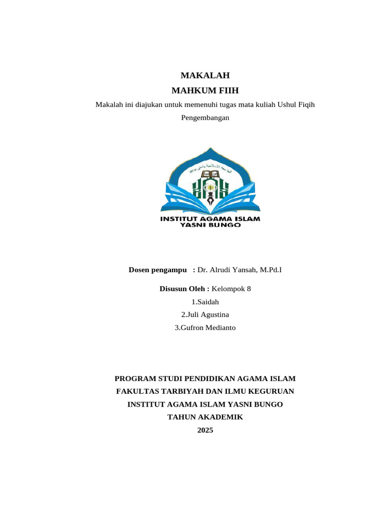 Pengertian dan Syarat Mahkum Fiih | PDF