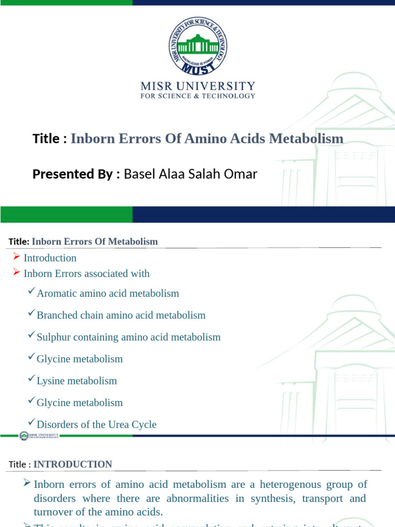 MUST Template Biochemistry Presentation | PDF | Diseases And Disorders ...