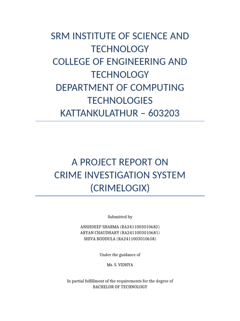 Crime Investigation System Overview | PDF | Databases | Java ...