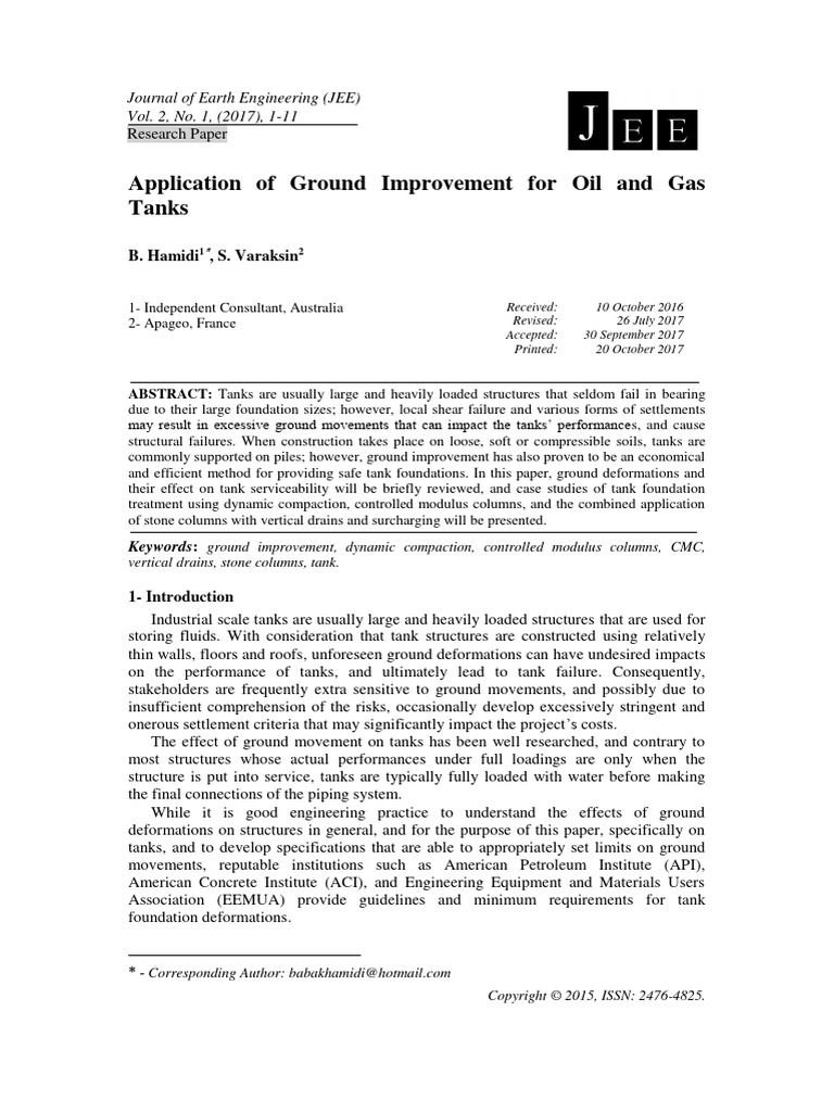 Ground Improvement for Oil & Gas Tanks | PDF | Foundation (Engineering ...