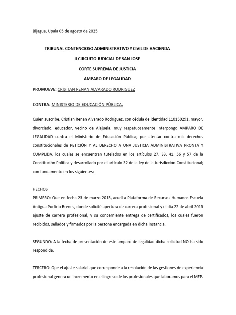 Amparo de Legalidad Agosto 2025 | PDF | Sentencia (ley) | Justicia