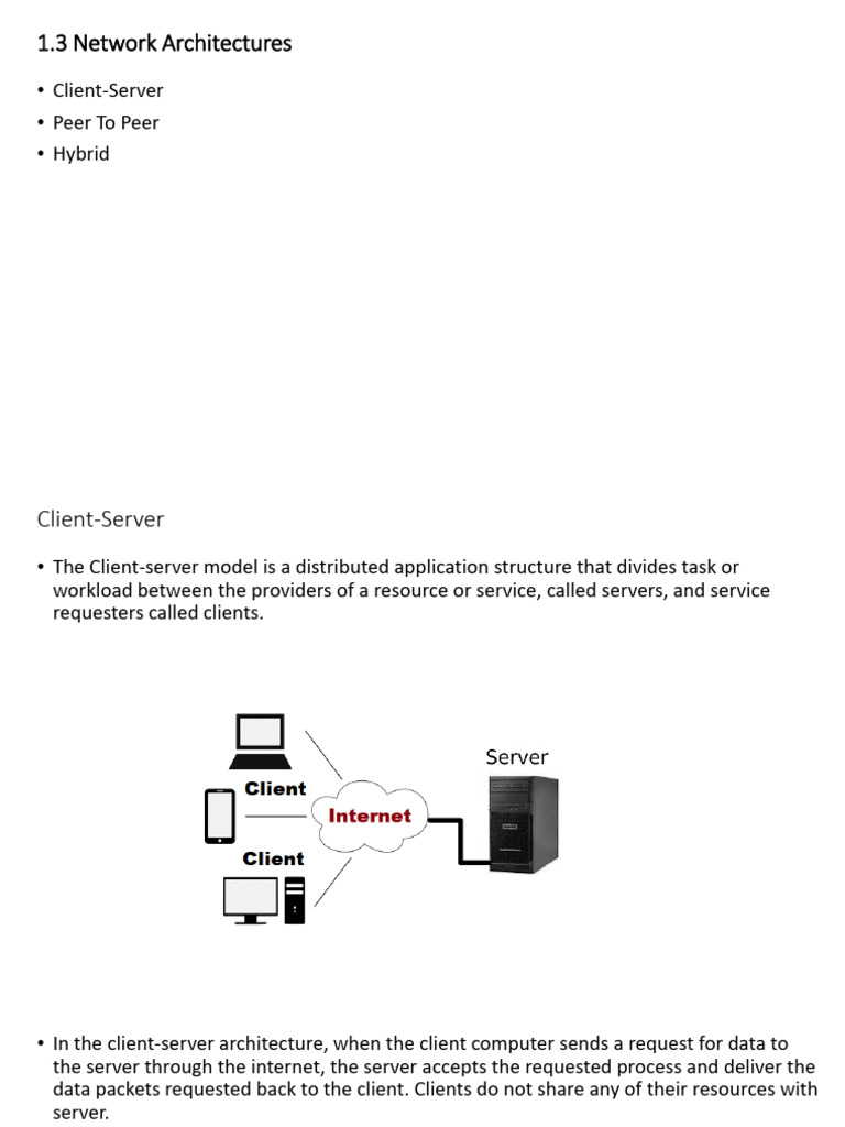 Client-Server and P2P Architectures Explained | PDF | Peer To Peer ...