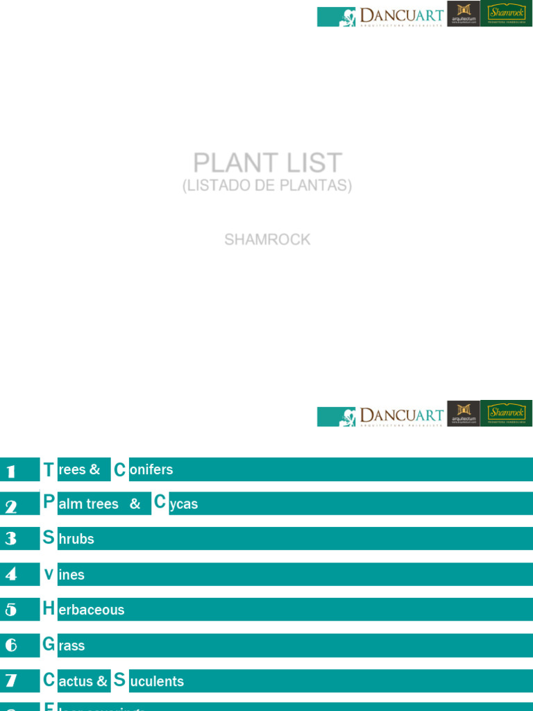 Plant List Shamrock | PDF | Trees | Plants