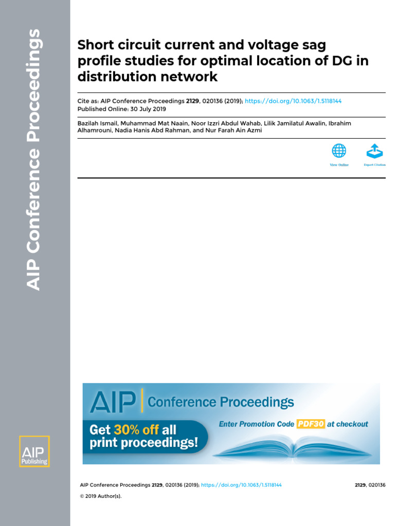 Optimal DG Location via SCC and Voltage Sag | PDF | Electric Generator ...