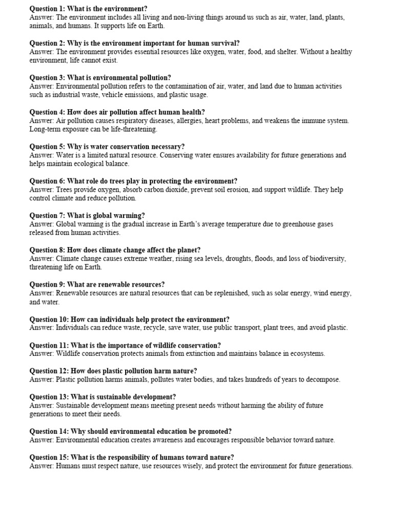 Understanding Environmental Impact and Conservation | PDF | Natural ...