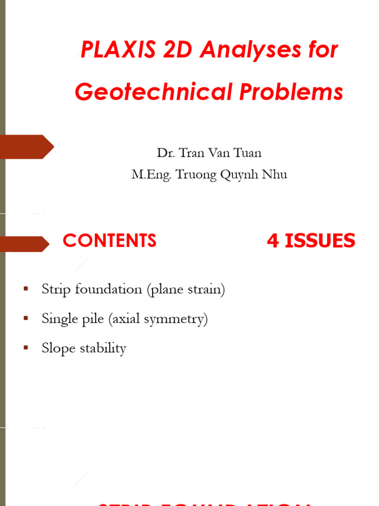 PLAXIS 2D Geotechnical Analysis Guide | PDF | Deformation (Engineering ...