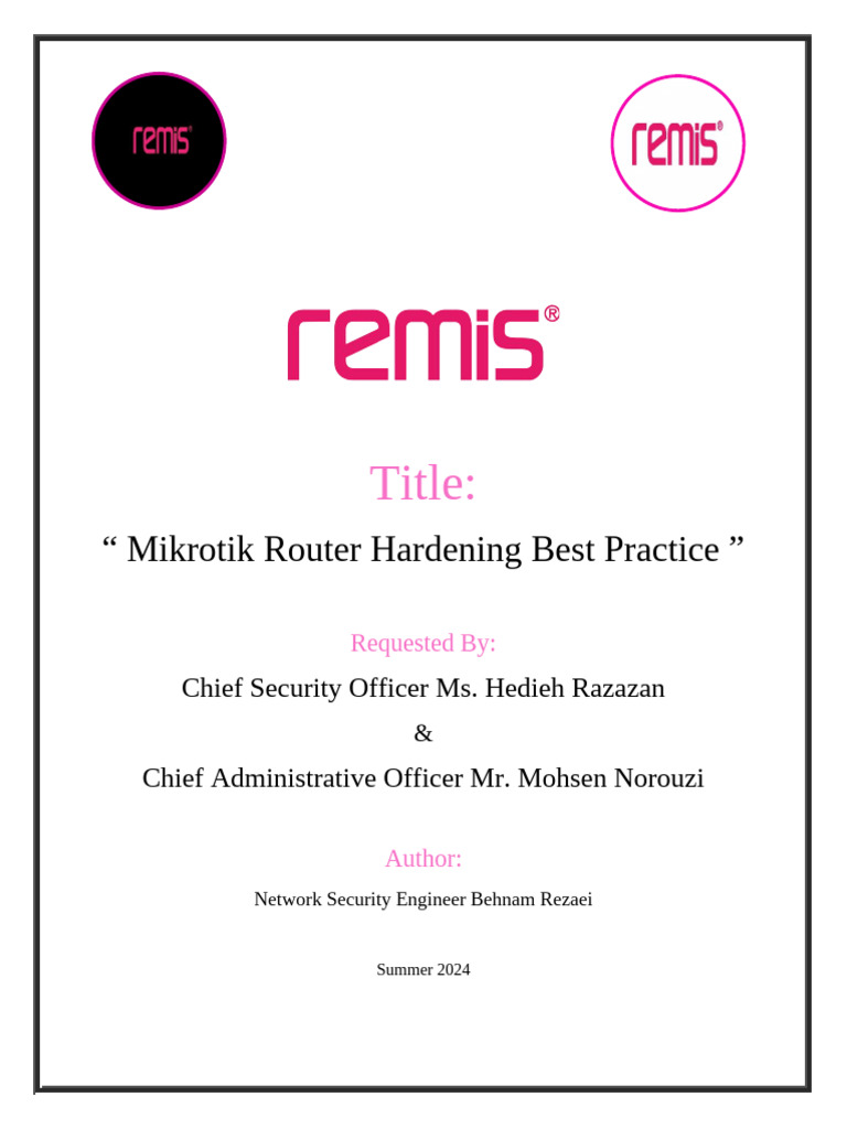 Mikrotik Router Security Best Practices | PDF | Virtual Private Network ...