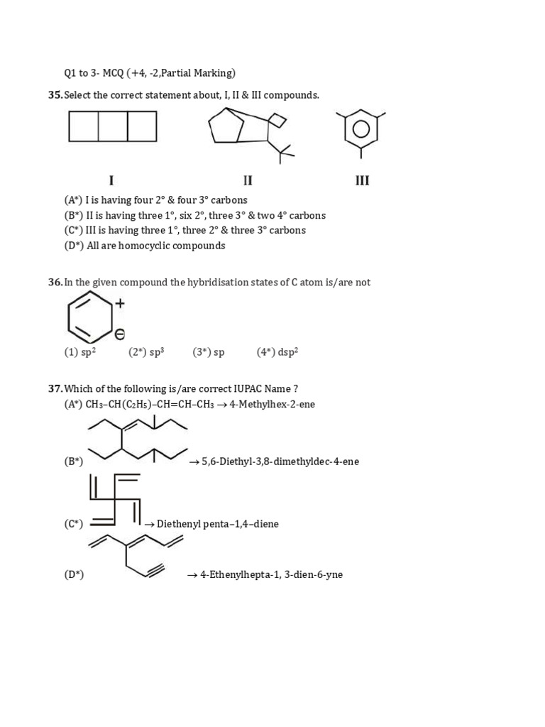 Paper No 10 Jee Adv Ionic Equilibrium Iupac Nomenclature + Structural ...