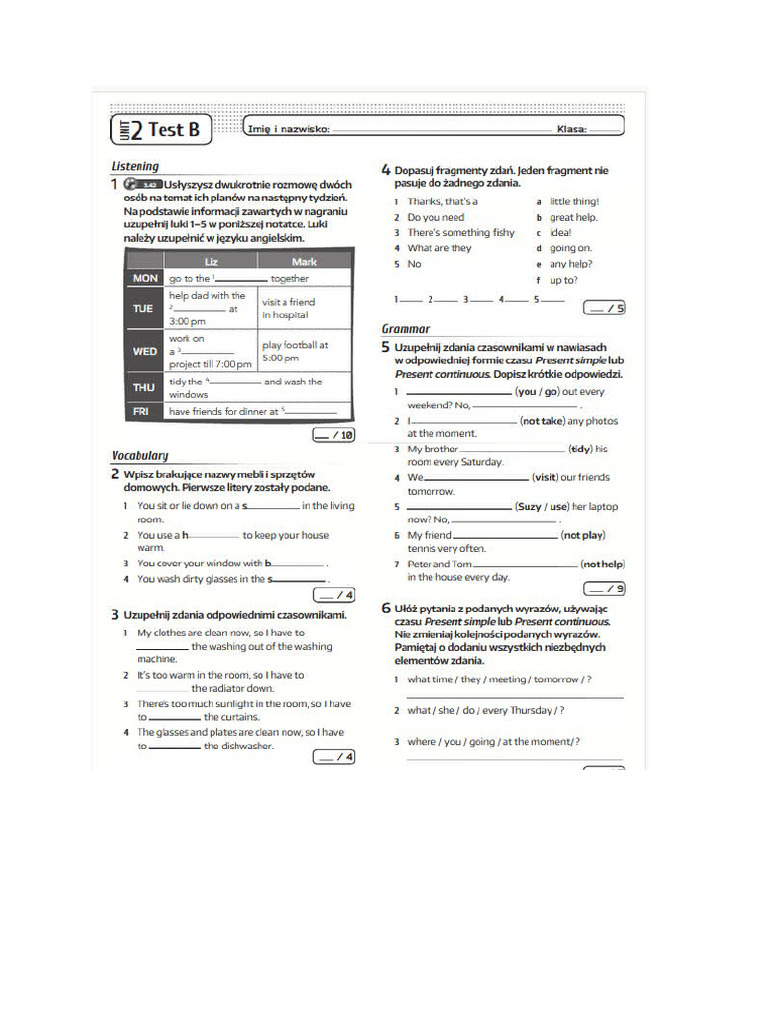 Angielski UNIT2 | PDF