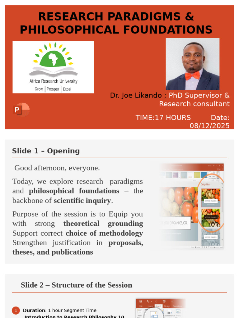 Research Paradigms & Philosophical Foundations | PDF | Reality | Positivism