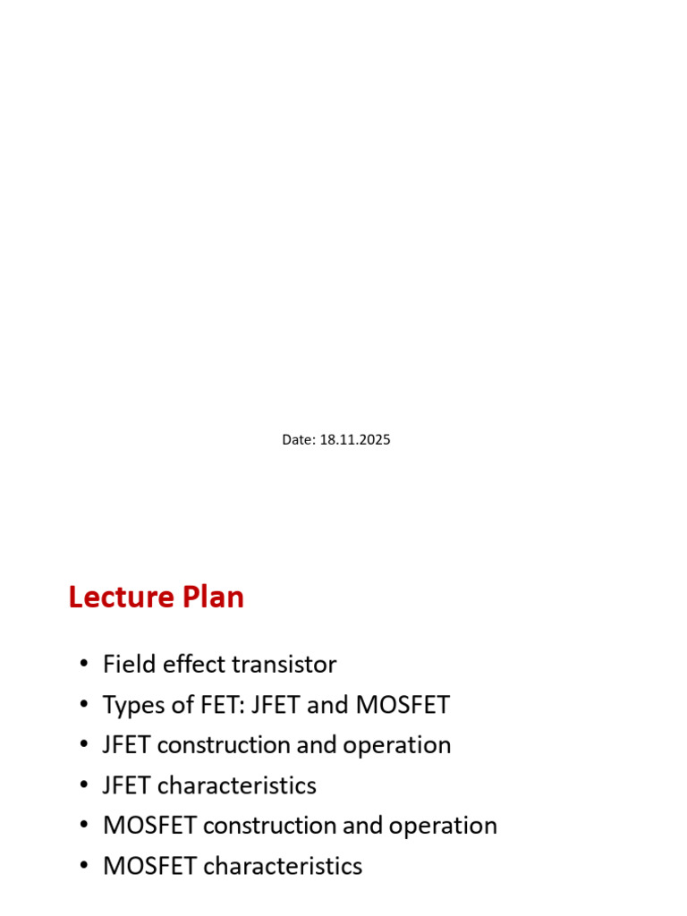 Field Effect Transistor (FET) Overview | PDF | Field Effect Transistor ...