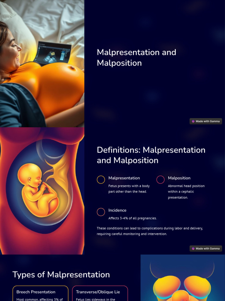 Malpresentation and Malposition | PDF | Childbirth | Caesarean Section