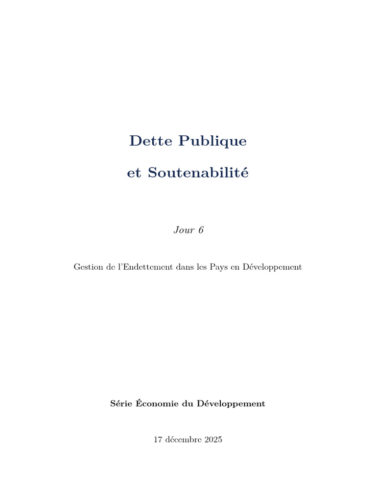 Gestion de la Dette Publique en Afrique | PDF | Dette publique | Dettes