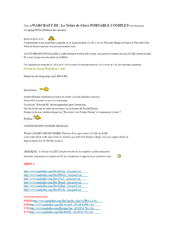 Warcraft III Portable : Guide d'installation | PDF