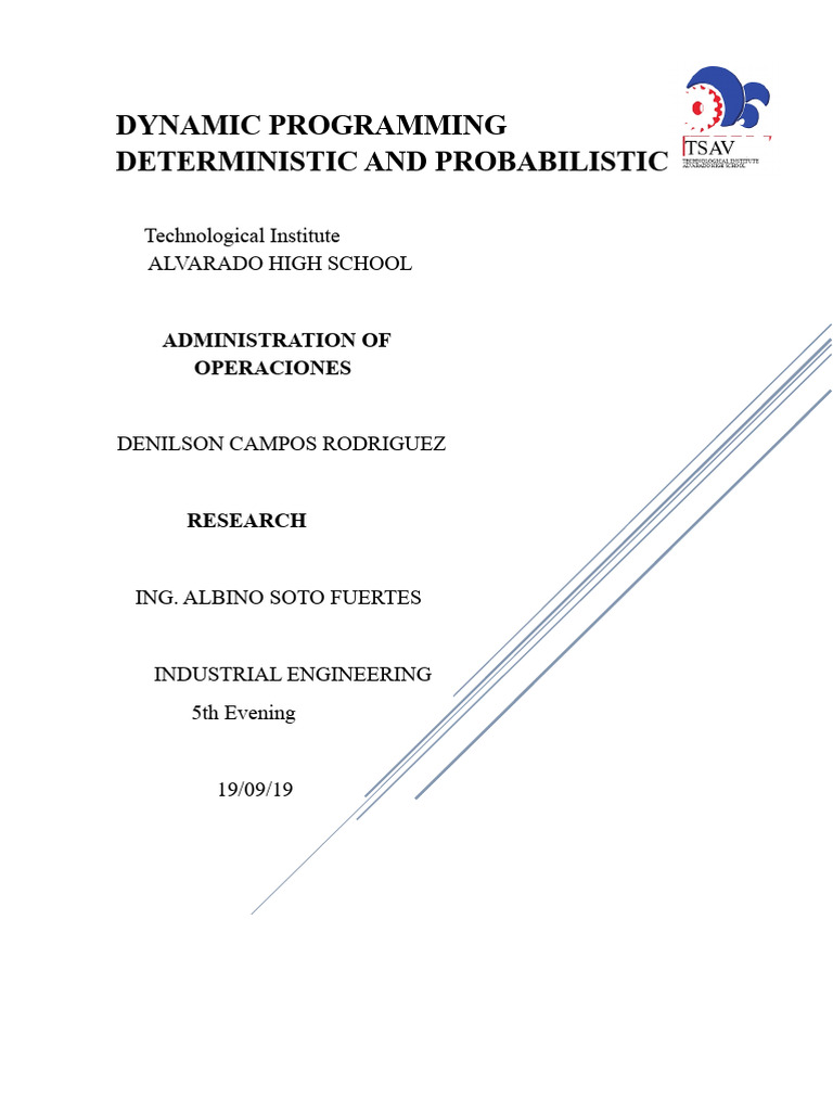Dynamic Programming: Deterministic vs Probabilistic | PDF | Dynamic ...
