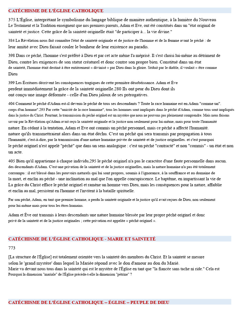 Comprendre le péché originel et la sainteté | PDF | Péché originel | Saint
