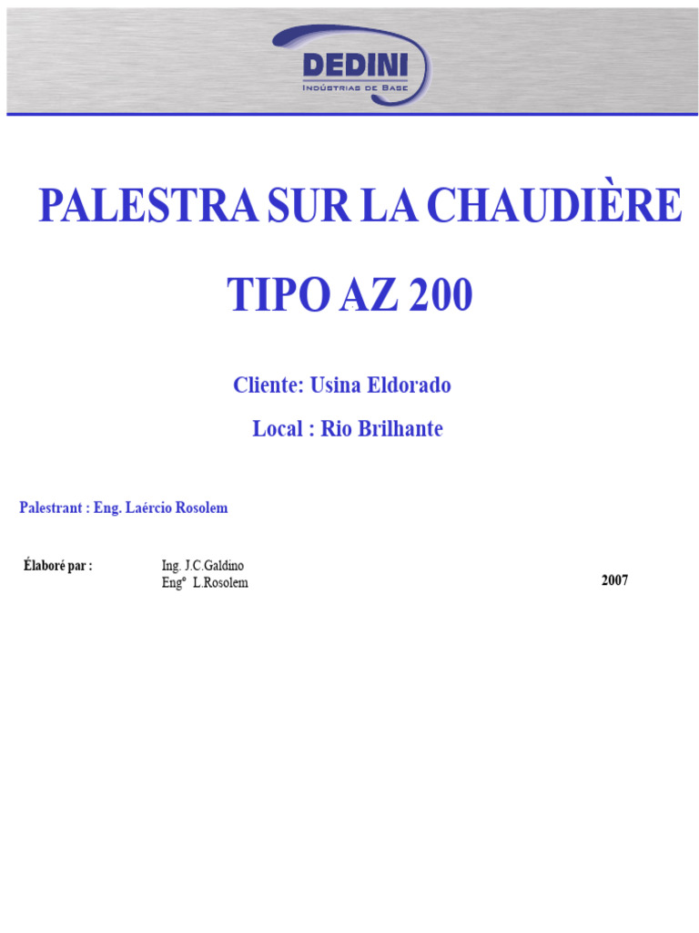 Palestra sur la chaudière AZ 200 | PDF | Chaudière | Soupape
