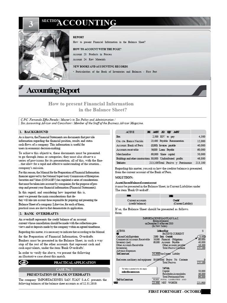 Present The Financial Information in The Balance Sheet | PDF | Balance ...