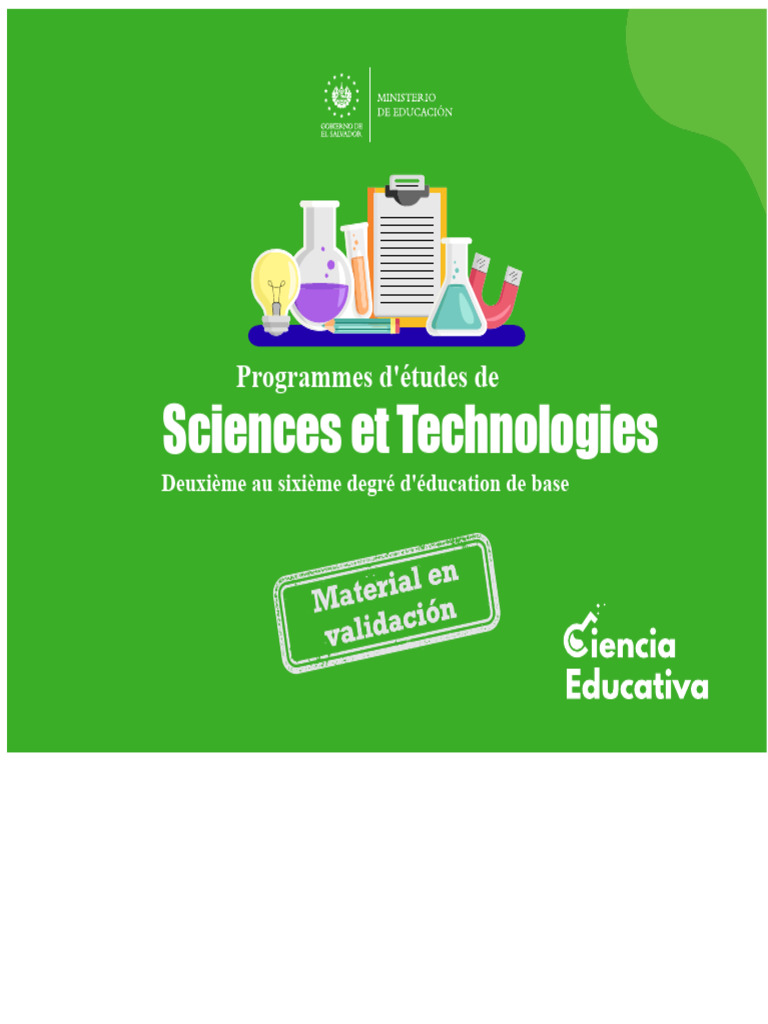 Programmes de Sciences et Technologies 2-6e | PDF | Science | Apprentissage