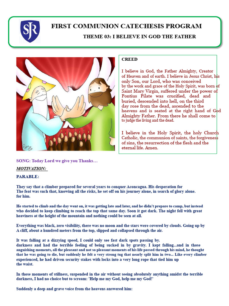 Catechesis Topic 03 I Believe in God The Father The Love of God | PDF ...