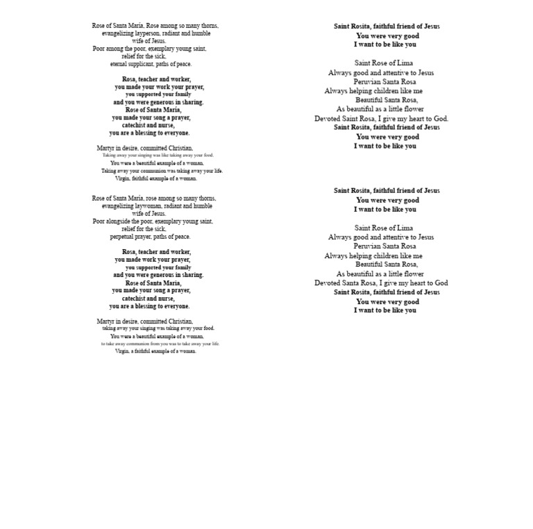 Saint Rose of Lima: A Devoted Example | PDF | Mary, Mother Of Jesus ...