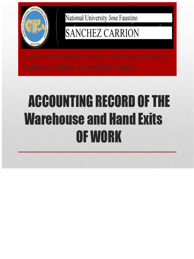 Accounting Record of Warehouse Exits and Direct Labor. | PDF ...