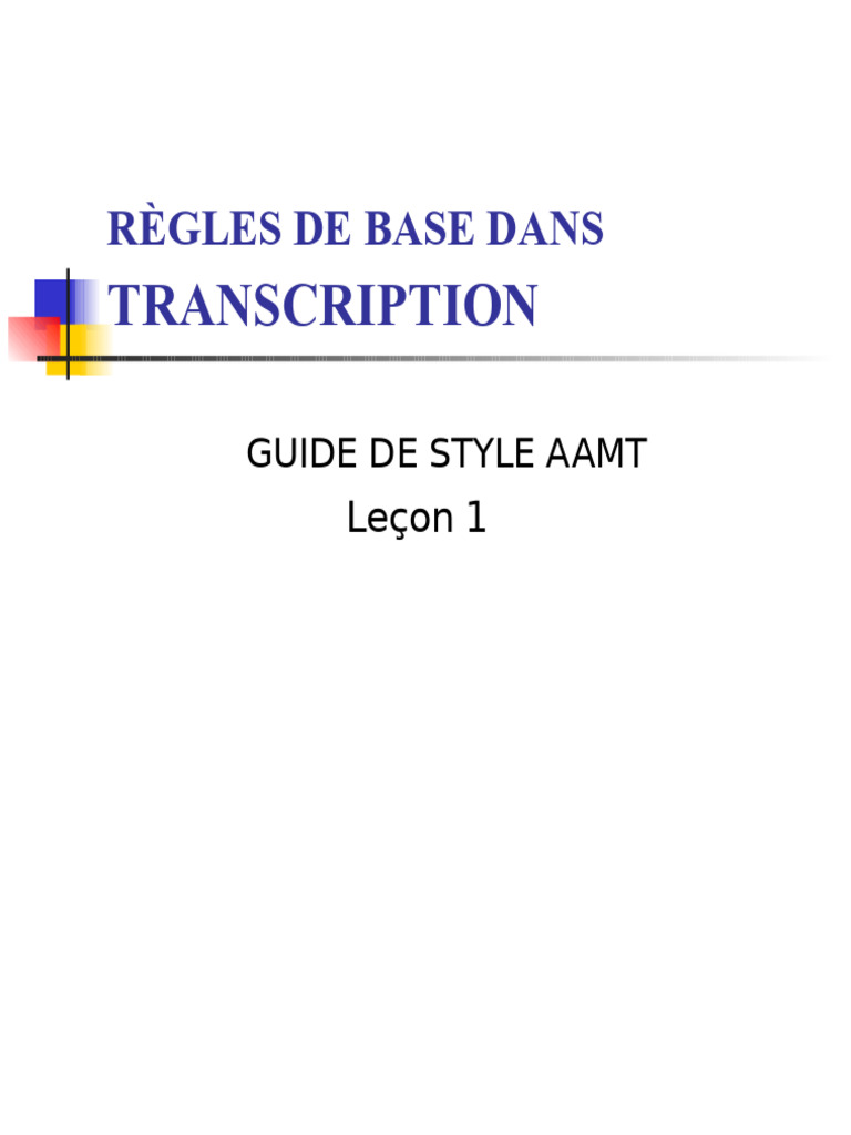 Règles de transcription médicale AAMT | PDF | Guillemet | Notation