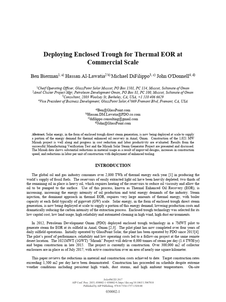 Solar EOR: Miraah Project Insights | PDF