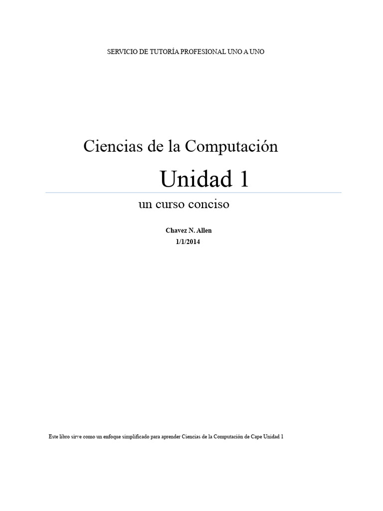 Notas de La Unidad 1 de Ciencias de La Computación | PDF | Programa de ...